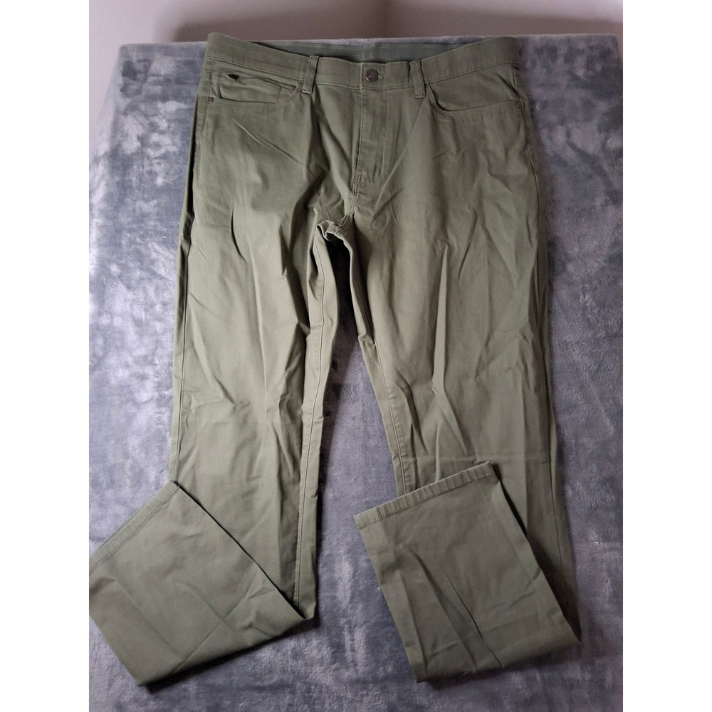 English Laundry‎ Mens 36x34 Olive Green 5-Pocket Stretch Pants Straight Leg